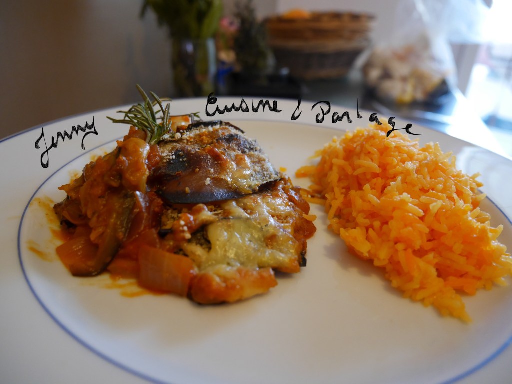 Moussaka végetarienne revisitée et son riz&nbsp;safrané